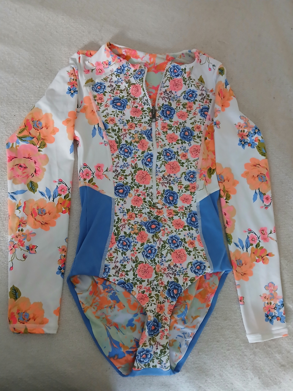 Maaji Reversable Floral Long-Sleeve Uv Protection One-Piece Swimsuit